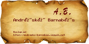 Andráskó Barnabás névjegykártya